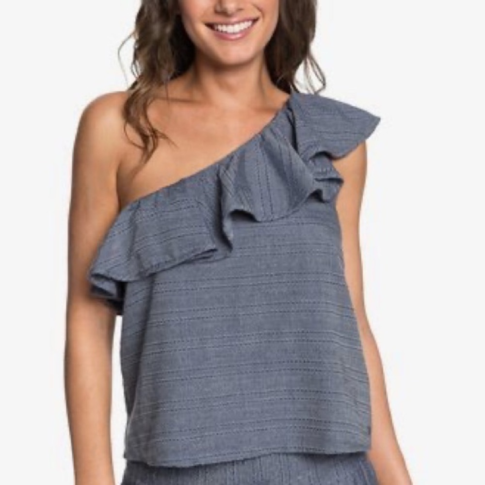 Roxy One Shoulder Ruffle Alcove Moment Cold Shoulder Top